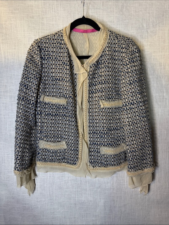 Emanuel Ungaro Jackets & Blazers - Emanuel Ungaro Navy and Cream Bouclé Jacket